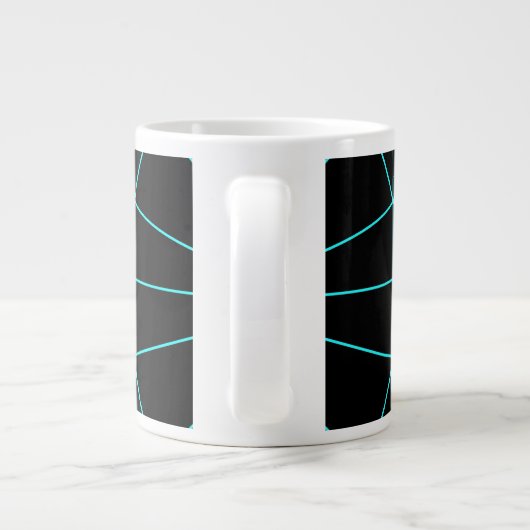 Initiaal monogram | Turquoise geometrisch ontwerp Grote Koffiekop (Achterkant)