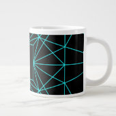 Initiaal monogram | Turquoise geometrisch ontwerp Grote Koffiekop (Rechts)