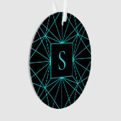 Initiaal monogram | Turquoise geometrisch ontwerp Ornament (voorkant)