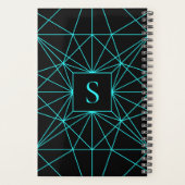 Initiaal monogram | Turquoise geometrisch ontwerp Planner (Achterkant)