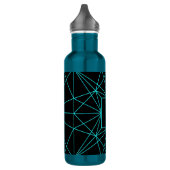 Initiaal monogram | Turquoise geometrisch ontwerp Waterfles (Links)