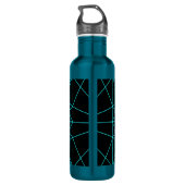 Initiaal monogram | Turquoise geometrisch ontwerp Waterfles (Achterkant)