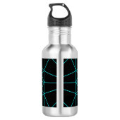Initiaal monogram | Turquoise geometrisch ontwerp Waterfles (Achterkant)