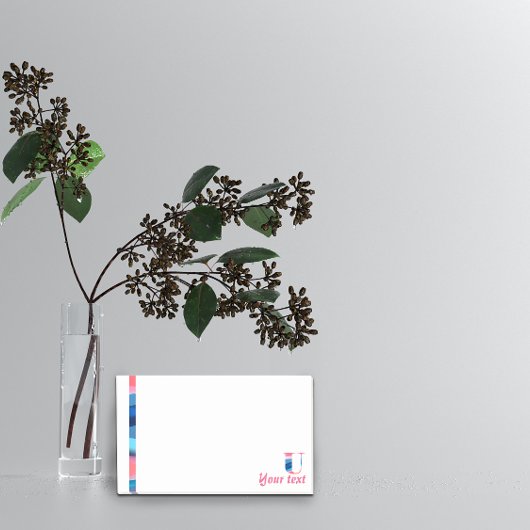 Initiaal monogram U koraal blauw verloop Opmerking Post-it® Notes