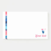 Initiaal monogram V koraal blauw verloop Opmerking Post-it® Notes (Voorkant)