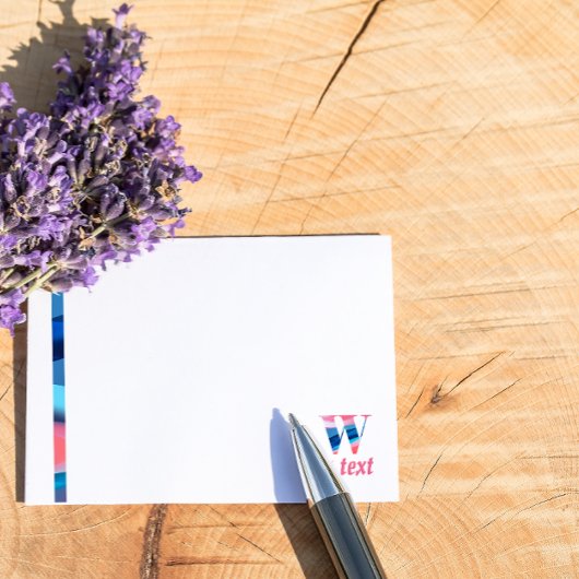 Initiaal monogram W koraal blauw verloop Opmerking Post-it® Notes