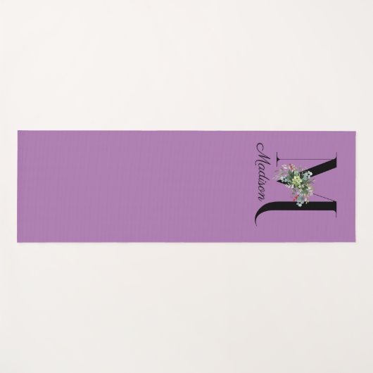 Initiaal monogram wildbloemlavendel Yoga Mat (Voorkant (horizontaal))