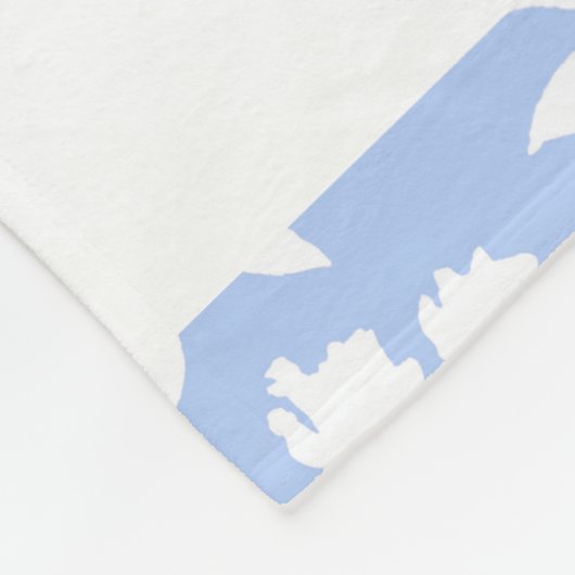 Initiaal Monogram wit en licht blauw Fleece Deken (Hoek)