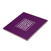 Initiaal Monogram | Wit Op Diep Paars Tegeltje (Zijkant)