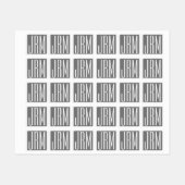 Initiaal Monogram | Wit Op Grijs Labels (Vel)