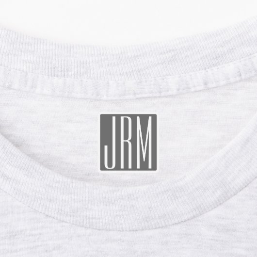 Initiaal Monogram | Wit Op Grijs Labels (Aangebracht)