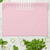 Initiaal Monogram | Wit Op Lichtroze Theedoek (Gevouwen)