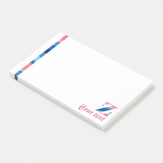Initiaal monogram Z koraal blauw verloop Opmerking Post-it® Notes (Schuin)