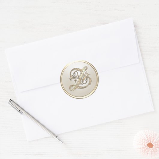 Initiaal monogram Z Ronde Sticker (Envelop)