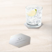 Initiaal Monogrammed Gold Silver Sjabloon Trendy Kartonnen Onderzetters (Insitu)