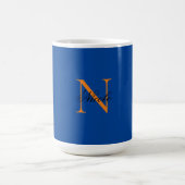 Initiaal Monogrammen Handgeschreven Naam Deep Blue Koffiemok (Center)