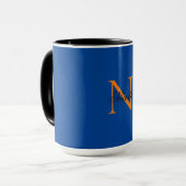 Initiaal Monogrammen Handgeschreven Naam Deep Blue Mok (Voorkant links)