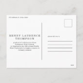 Initiaal multi-foto afstuderen modern zwart-wit en feestdagenkaart (Achterkant)