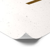 Initiaal N Golden en Blue Floral Monogram Poster (Hoek)