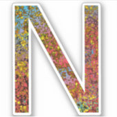 INITIAAL N KAPITAALKLEURENDE BRIEF STICKER (Voorkant)