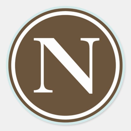 Initiaal N monogram cirkel letter zegel partij gun (Voorkant)