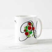 Initiaal N,  Nasturtium Coffee Mok (Voorkant rechts)