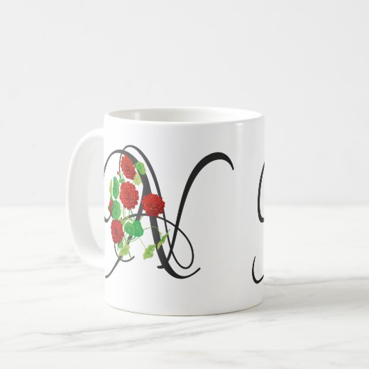 Initiaal N,  Nasturtium Coffee Mok (Voorkant links)