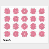 Initiaal N princess roze monogram, partij voor bez Ronde Sticker (Vel)