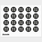 Initiaal N Ronde Sticker in zilver (Vel)