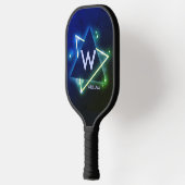 Initiaal Naam Blauwe ruimte driehoeken wijzigen Pickleball Paddle (Links)