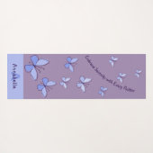 Initiaal & Naam Blauwe Vlinder Flutter Lavendel Yogamat (Achterkant (horizontaal))