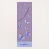 Initiaal & Naam Blauwe Vlinder Flutter Lavendel Yogamat (Achterkant)