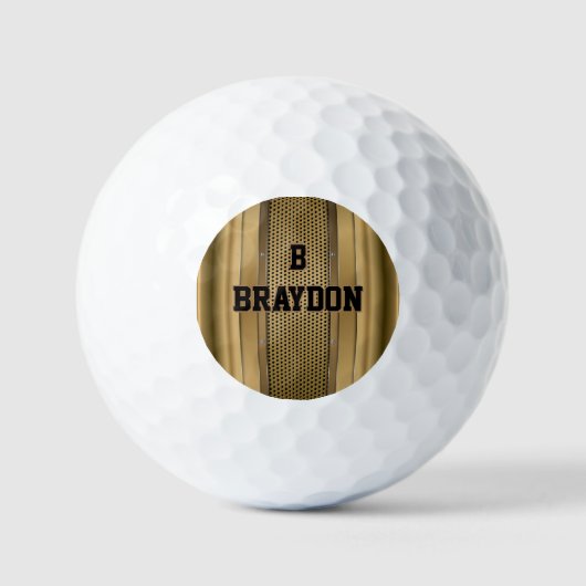 Initiaal Naam Bruin-Tan-beige textuur toevoegen Go Golfballen (Voorkant)