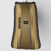 Initiaal Naam Bruin-Tan-beige textuur toevoegen Go Golfheadcover (Draai 90)
