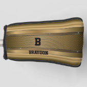 Initiaal Naam Bruin-Tan-beige textuur toevoegen Go Golfheadcover (Voorkant)