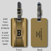 Initiaal Naam bruine tan beige textuur toevoegen Bagagelabel