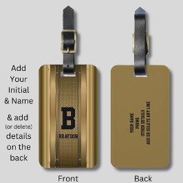 Initiaal Naam bruine tan beige textuur toevoegen Bagagelabel