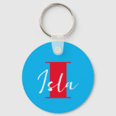 Initiaal + Naam gepersonaliseerd - Gemakkelijk aan Sleutelhanger (Voorkant)