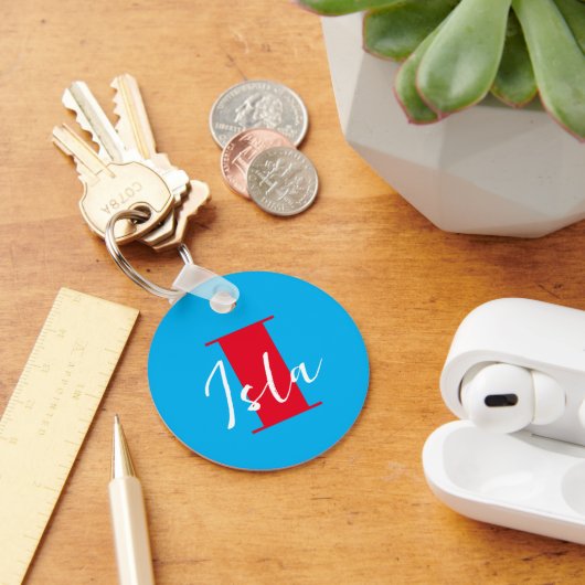 Initiaal + Naam gepersonaliseerd - Gemakkelijk aan Sleutelhanger (Bureau)