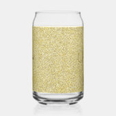 Initiaal Naam, Gouden Glitter Print Drank 16oz Blikvorm Glas (Rechts)