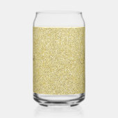 Initiaal Naam, Gouden Glitter Print Drank 16oz Blikvorm Glas (Links)