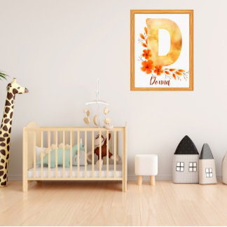 Initiaal naam kwekerij decor aangepaste naam foto afdruk