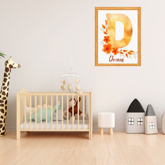 Initiaal naam kwekerij decor aangepaste naam foto afdruk