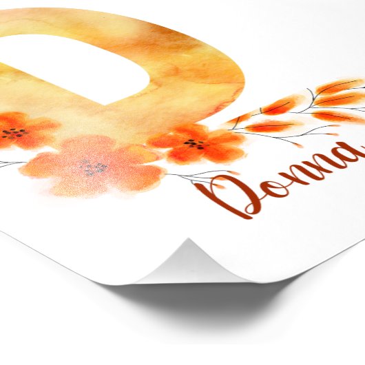 Initiaal naam kwekerij decor aangepaste naam foto afdruk (Hoek)