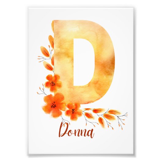 Initiaal naam kwekerij decor aangepaste naam foto afdruk (Voorkant)