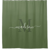  Initiaal & Naam met Loden Green Douchegordijn (Voorkant)