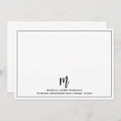 Initiaal Naam monogram penseeluiteinde Notitiekaartje (Voorkant / Achterkant)