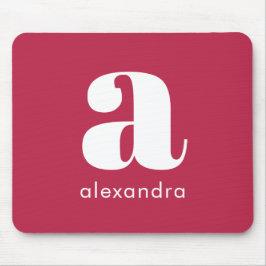 Initiaal Naam Monogram Professional Simple Magenta Muismat