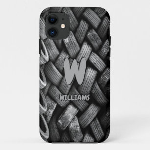 Initiaal Naam oude autobanden toevoegen Case-Mate iPhone Case