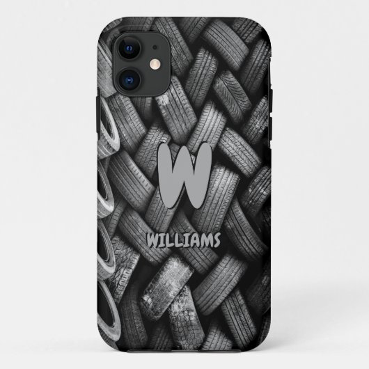 Initiaal Naam oude autobanden toevoegen Case-Mate iPhone Case (Achterkant)